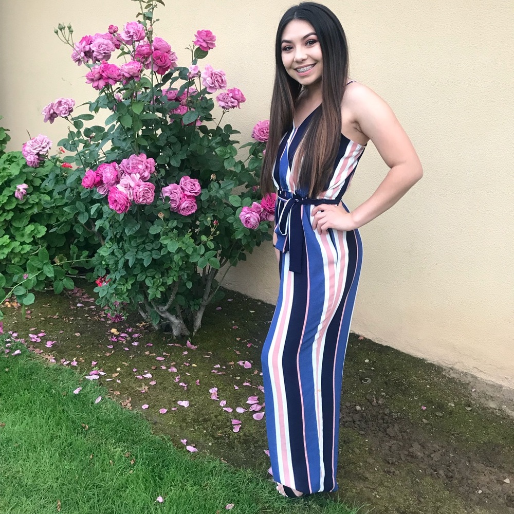 Striped Jumpsuit S